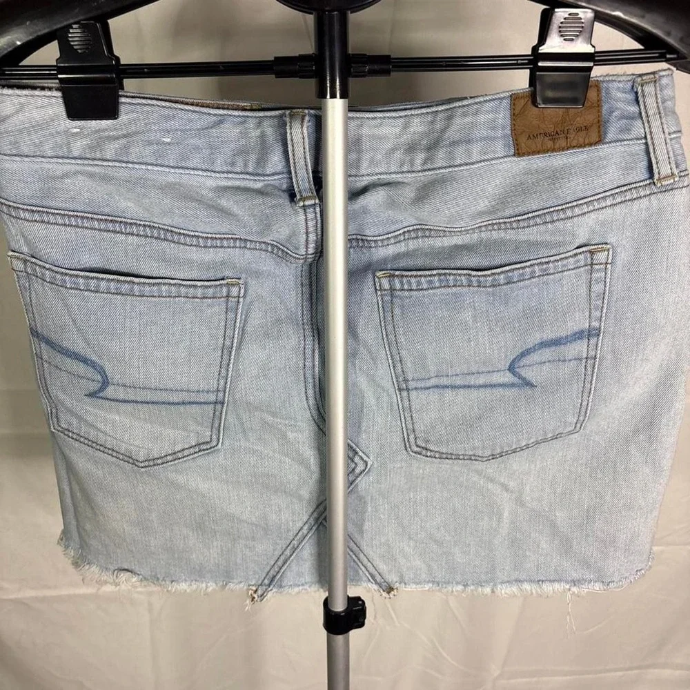 American Eagle light blue denim mini skirt